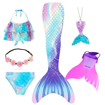Mädchen Schwimmen Meerjungfrau Schwanz Meerjungfrau Kostüm Kleid Cosplay Weihnachten Geburtstag Geschenk