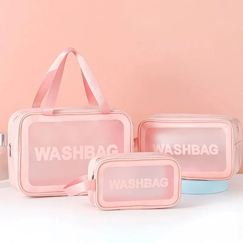 1 Stück PU Transparente Dreiteilige Kosmetik- und
