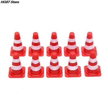 Straßensperre Mini Verkehrs Zeichen Straßensperre Spielzeug für Kids Bau Auto Thema Party Mini (10 Stück)