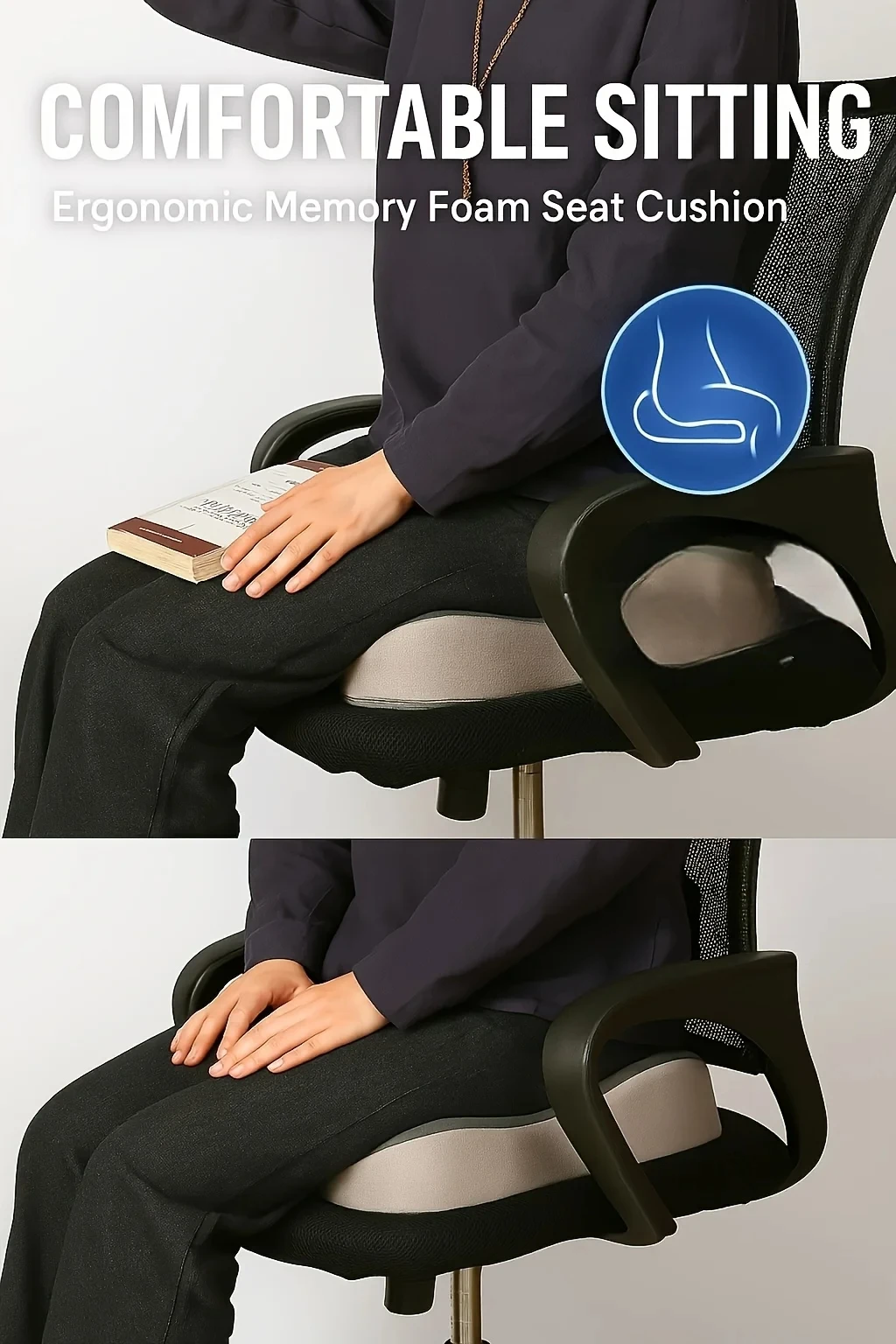 1 Stück Memory Foam-Sitzkissen – ergonomische – Bild 3