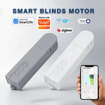WLAN Smart Rollo-Motor Zigbee Elektrischer Vorhangantrieb mit RF-Fernbedienung Tuya APP-Steuerung Alexa Google