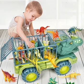 Jungen Auto Spielzeug Dinosaurier Lkw Transport Träger Fahrzeug Dino Tier Modell Tyrannosaurus Rex Lkw Spiel