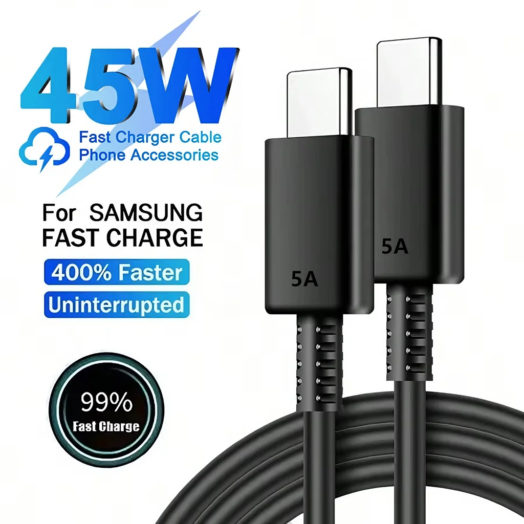 USB-C auf USB-C Kabel 45 W PD, 5 A, für Samsung Galaxy