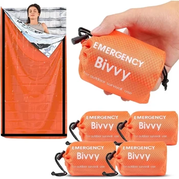 Notfall-Schlafsack, Überlebensdecke, Thermo-Mylar-Biwaksack, leichter, wasserdichter, tragbarer Unterschlupf