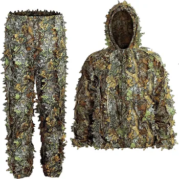 Ghillie-Anzug für Männer Frauen Kinder 3D Blätter-Bionische Tarnkleidung Jagdbekleidung CS Schießanzug