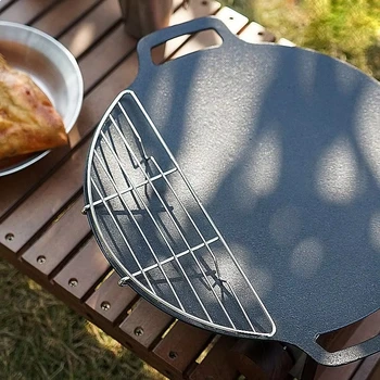Outdoor-Grillrost aus Edelstahl, Camping-Grillpfanne, Grillrost für Fleisch mit Abtropffunktion
