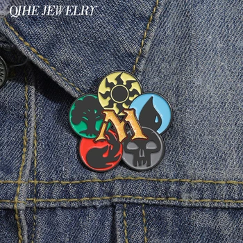 Lustige magische Party Karte Spiel Brosche Emaille Pin benutzerdefinierte Cartoon Metall Abzeichen Revers