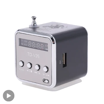 TD-V26 Tragbarer Mini-Bluetooth-Lautsprecher mit Bildschirm, FM-Radio, MP3-Player, unterstützt TF-Karte