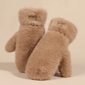 Nachahmung Kaninchen Fell Handschuhe Frauen Winter Handschuhe Winddicht Plüsch Dicke Warme Plus Kaschmir
