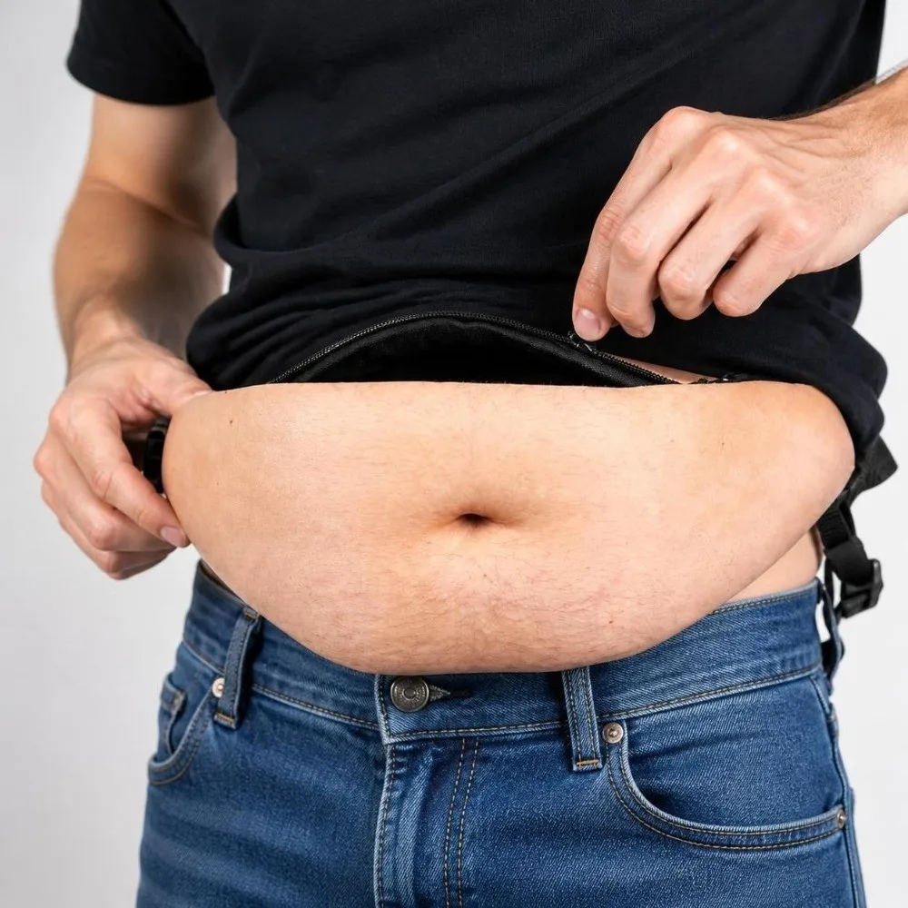 Lustige 3D-Bauchtasche im Pop-Design, „Dad-Bod“-Stil – Bild 5