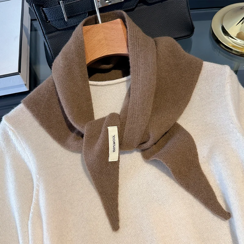 Gestrickter Schal für Damen, 100 % Wolle, warme Winterschals – Bild 3