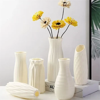 Nordic Kunststoff Vase Einfache Kleine Frische Blumentopf Lagerung Flasche für Blumen Wohnzimmer Moderne Hause