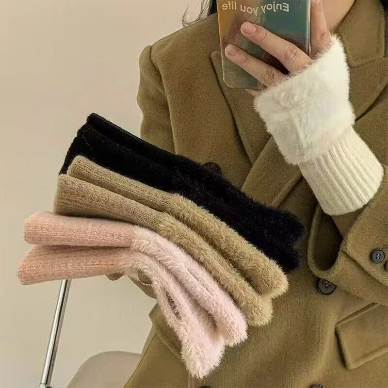 1 Stück – warme und kältebeständige Halbfingerhandschuhe für – Bild 2