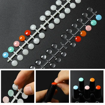 TP 120 stücke Nagellack Display Tisch Mit Aufkleber Polka Dot Farbe Karte Nagel Display Board Klar/Natur Farbe