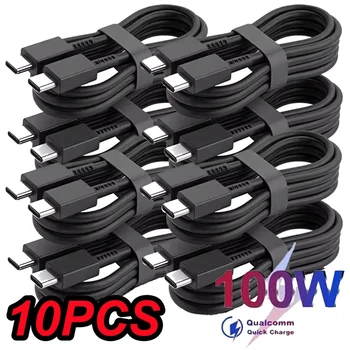 PD 100W USB Typ-C zu C Schnellladekabel für Samsung Galaxy S22 S23 S24 S25 Plus Note Ultra A53 A54 (10 Stück)