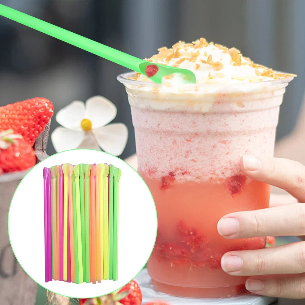 50-2000Pcs Löffel Strohhalme Milchshake Smoothie Löffel – Bild 2