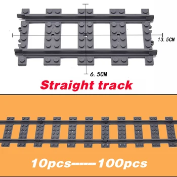 Bahnsteig-Modellbausätze: Gerade und Kurven, zusammenbaubare Bausteine, DIY-Konstruktion, Spielzeug für Jungen