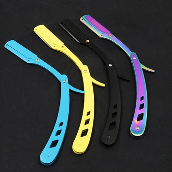 Männer Rasieren Friseur Werkzeuge Haar Rasierer und Klingen Antike Schwarz Klapp Rasiermesser Unisex Haar