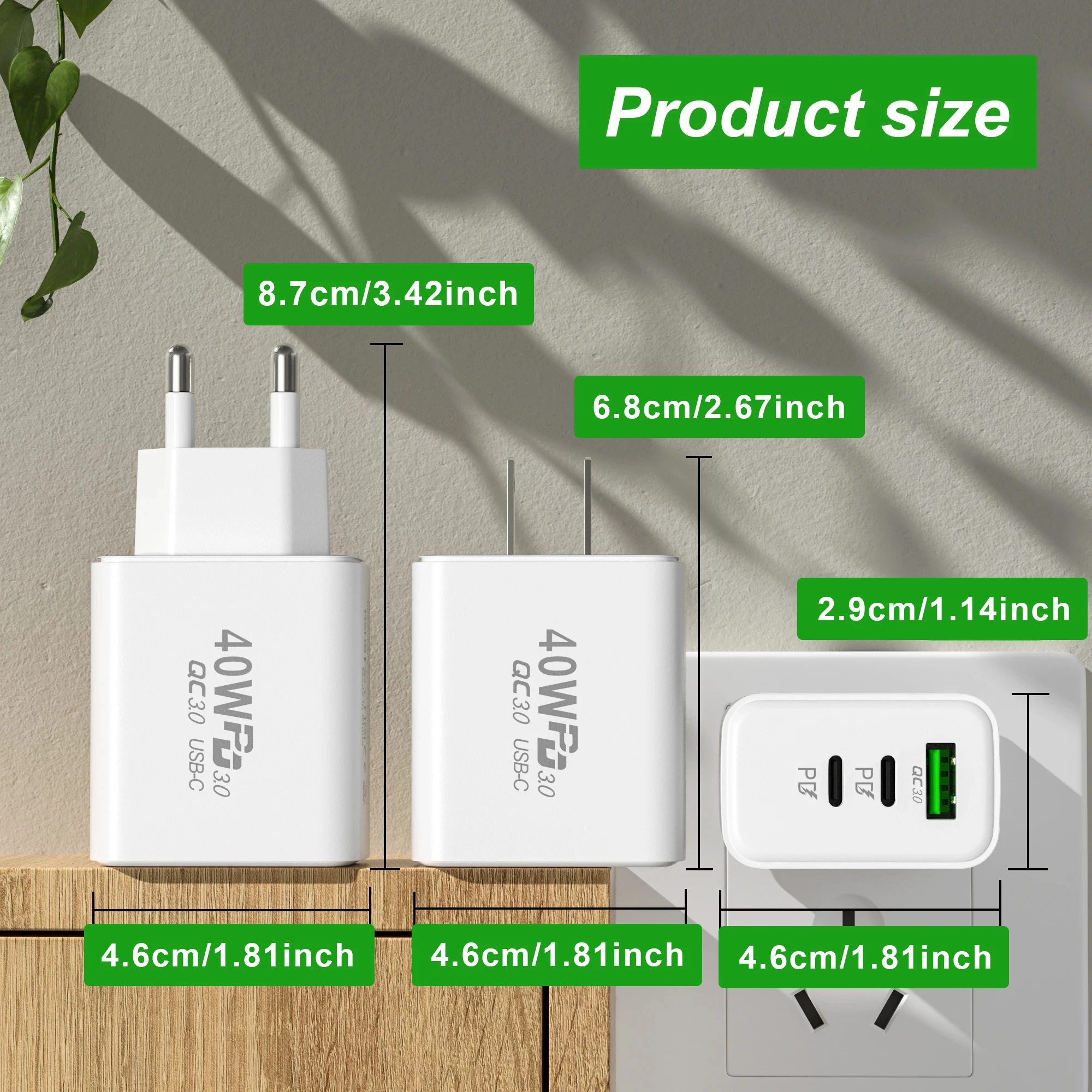 USB-C Ladegerät 60 W mit 3 Ports, PD – Bild 5
