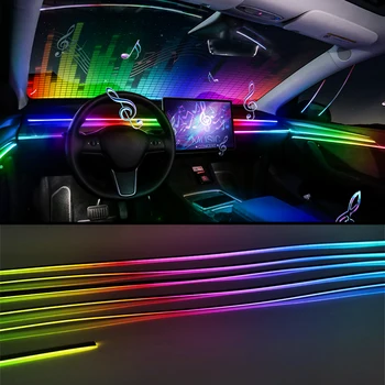 Voll farbige Streamer Auto Umgebungs lichter RGB 64 Farbe Universal LED Innen versteckte Acryl streifen