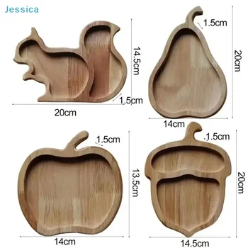 ♥ Obstteller-Set aus Holz | Geteilte Snack-Tabletts in kreativer Form für Obst, Nüsse und Süßigkeiten