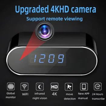 4KHD Mini-WLAN-Kamera für verbesserte Klarheit, Infrarot-Nachtsicht, Fernanzeige, Bewegungserkennung