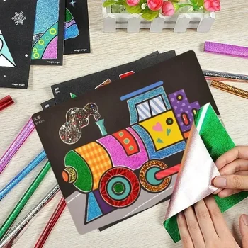 Magic Painting 12-teiliges DIY-Cartoon-Bastelbuch-Set für Kunst und Handwerk, kreatives Zeichnen