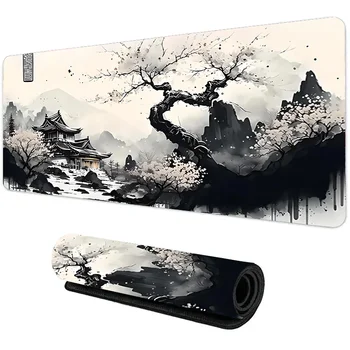 Mauspad Sakura Landschaft Schreibtisch Zubehör Matte Gamer Teppich Xxl Tastatur Pad 1000X500x3MM Schreibtisch