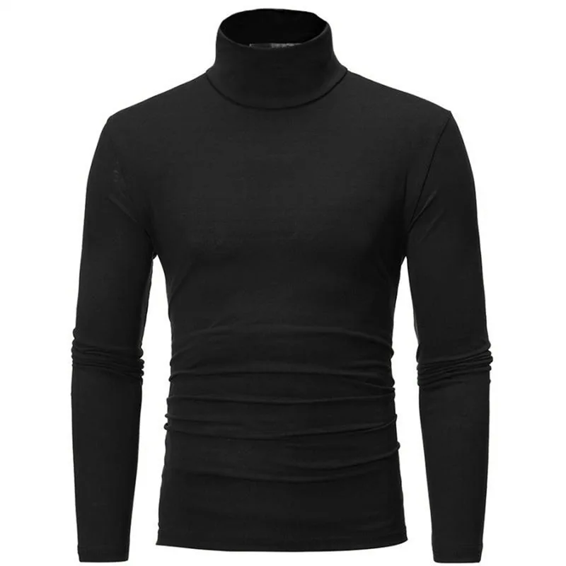 1/2 stücke Herbst Winter männer High Neck T-shirt Slim Fit – Bild 2
