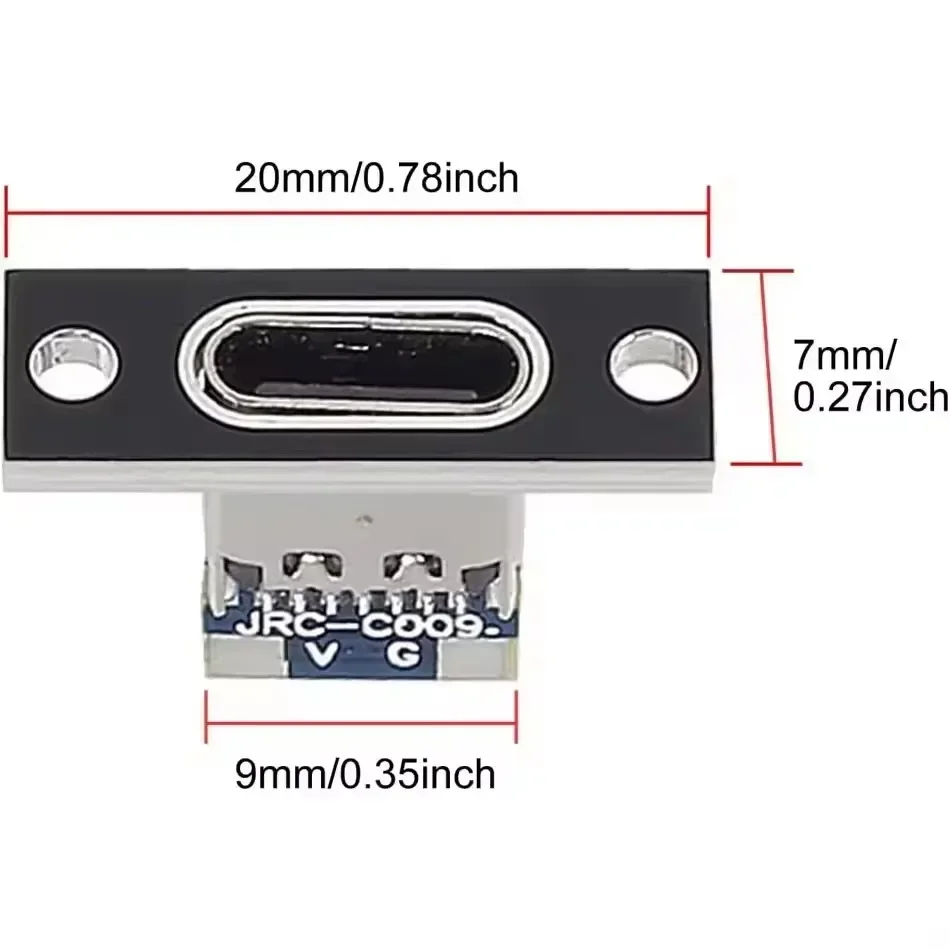USB-C Einbaubuchse 2-Pin/4-Pin mit Halteplatte, 5 oder 20 – Bild 6