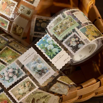 55mm * 200cm/Rolle Vintage Stempel Washi Stanzband Dekorative Collage Tagebuch Album Scrapbooking Material