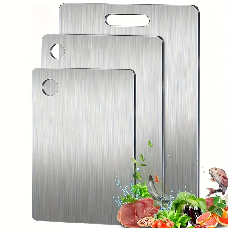 3-teilige Schneidebretter aus Edelstahl – BPA-frei – Bild 6