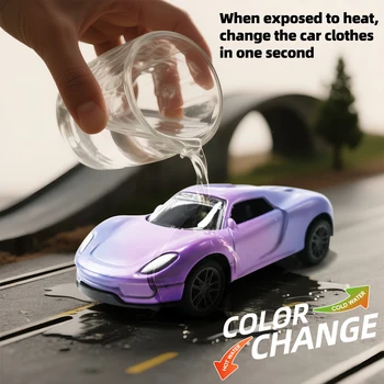 Mini Magisches Wasser- & Temperatur-Farbwechsel-Legierungsauto 1:60, Rückzieh-Rennmodell mit Robuster