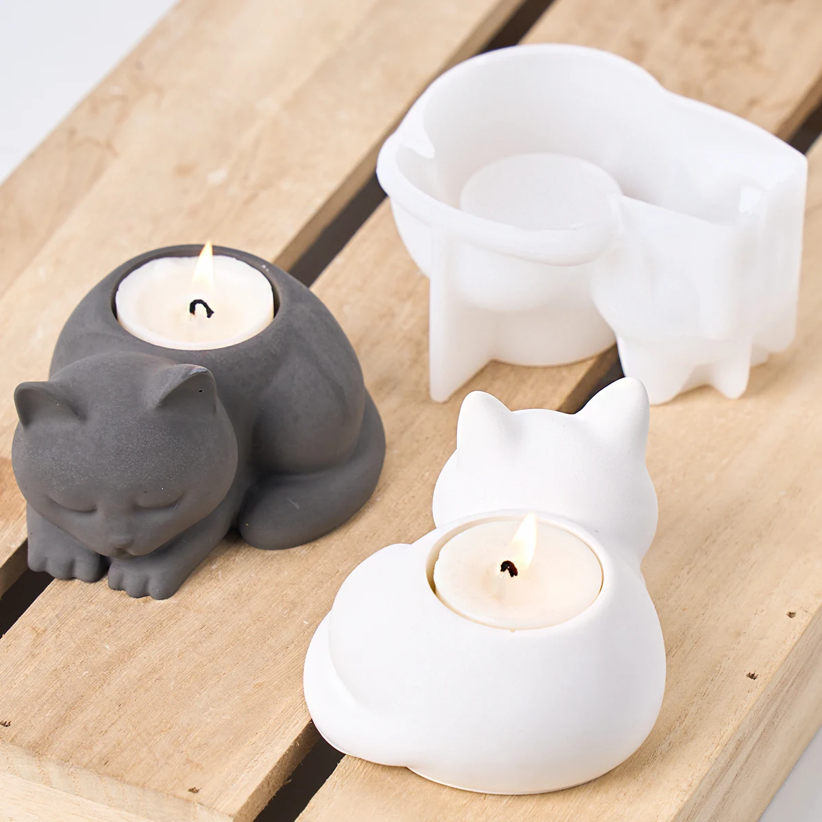Tier Katze Kerzenhalter Silikon Form DIY Hause Desktop – Bild 5