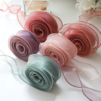 10Yards/Rolle Seidenband Rolle 40mm Satin band Organza Bänder für Geschenk verpackung handgemachte Hochzeit
