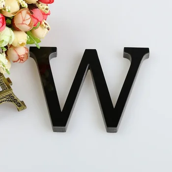26 Buchstaben DIY 3D Spiegel Acryl Wandaufkleber Ornamente Schwarz Englisch Alphabet Aufkleber Home Decor