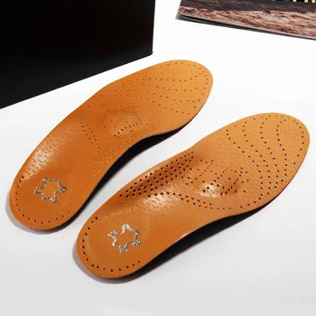 Orthopädische Einlegesohle aus Leder, orthopädische Fußgewölbeunterstützung, Spann, Plattfuß, Schuhpolster