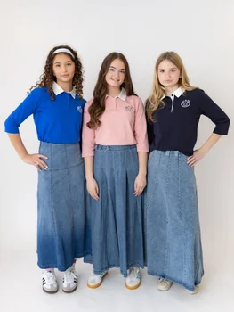 AP SS26 Teenager Damen lockere Hemden mit Kontrastkragen Mädchen Damenmode Baumwoll-Freizeithemden Oberteile