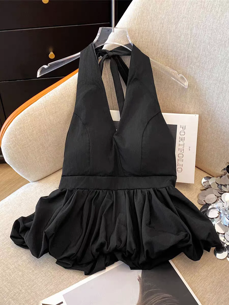 Sommer-Neckholder-Top für Damen mit V-Ausschnitt und – Bild 2