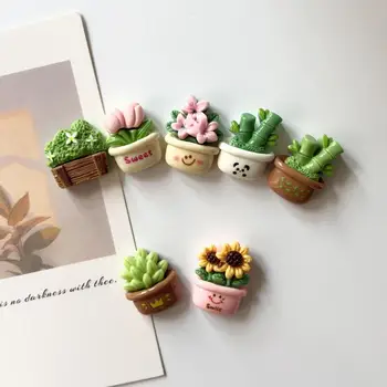 Mini Kaktus Topfpflanze Harz Kühlschrankmagnet Home Dekoration Magnet Foto Befestigungsmagnet