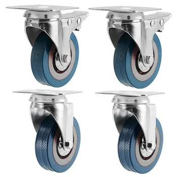 2-Zoll-Schwenkrollen-Set, Hochleistungs-Lenkrollen, 360-Grad-Drehbare Trolley-Rollenplatten (4 Stück)