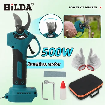 HILDA Bürstenlose elektrische Gartenschere, kabellose Obstbaumzweige, Schere, Elektrowerkzeug für Makita 18 V