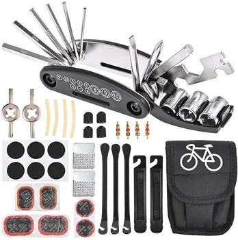 Fahrrad-Reparatur-Werkzeug-Set, Fahrradzubehör, Multi-Werkzeug-Set mit Pumpen-Reifen-Patch, tragbares