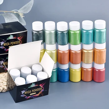 6 Farben/Set Perlenpulver Pigment DIY Epoxidharzform Farbstoff Mineralpulver Epoxidharz Farbstoff