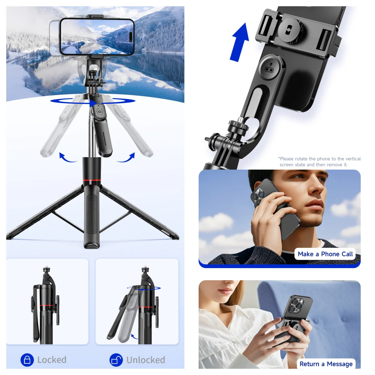 MEUYAG Selfie Stick-Stativ mit 1708 mm langem – Bild 3