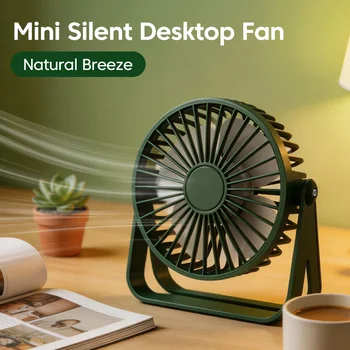 Schreibtischventilator, tragbarer Mini-USB-Akku-Ventilator, extrem leise, geeignet für Zuhause, Schreibtisch