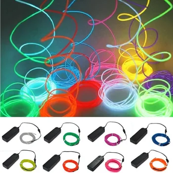 1 m 3 m 5 m leuchtendes EL-Draht-Neonkabel für Weihnachten, Tanzparty, DIY-Kostüme, mehrfarbig, beleuchtetes