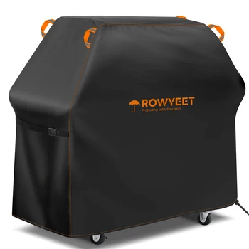 [Ry-210 Orange Line BBQ-Abdeckung] Rowyeet Outdoor-Grillabdeckung, Wasserdichte und UV-Beständige
