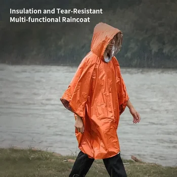 Notfall Regenmantel Poncho Wasserdichte Regenbekleidung Decke Überleben Camping Ausrüstung Kälte Isolierung