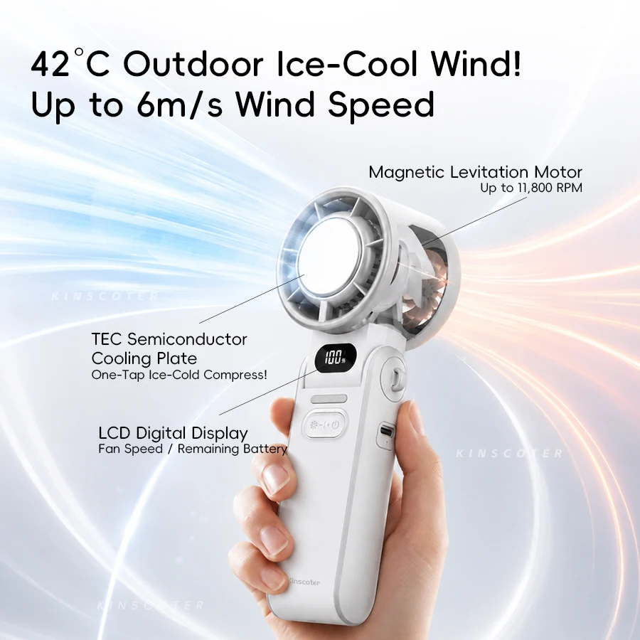 Tragbarer Hochgeschwindigkeits-Handventilator, 3600 mAh – Bild 4